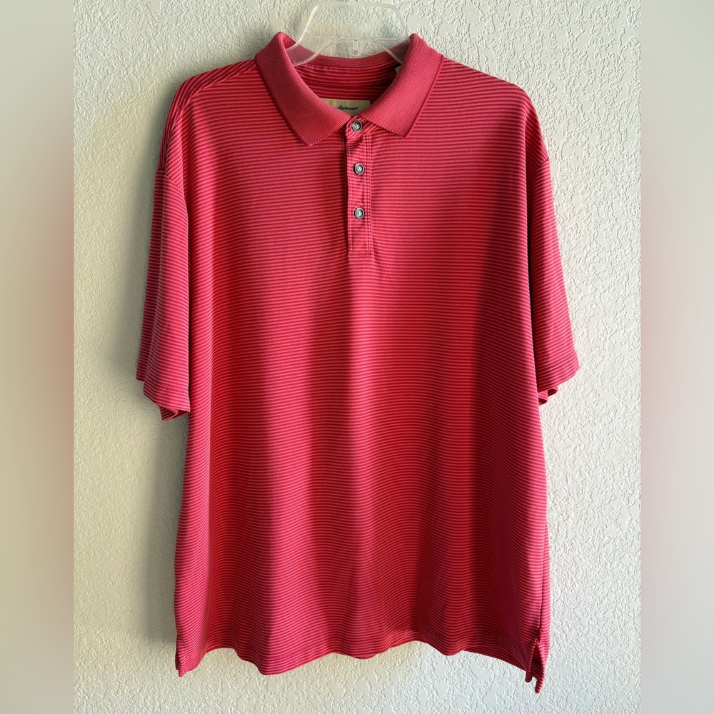 Tommy Bahama Short Sleeve Polo Red Pink Size XL
